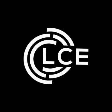 LCE 'nin siyah arkaplan üzerine logo tasarımı. LCE yaratıcı harflerin baş harfleri logo kavramı. LCE vektör tasarımı..