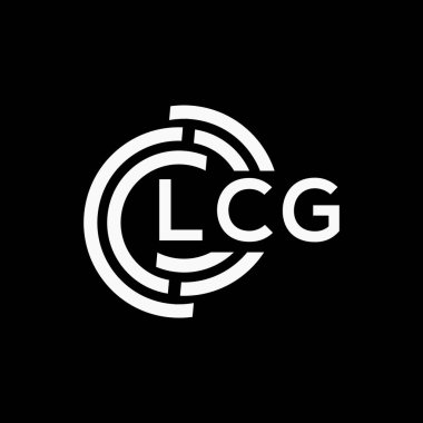 Siyah arkaplan üzerinde LCG harf logosu tasarımı. LCG yaratıcı harf logo kavramı. LCG vektör harf tasarımı..