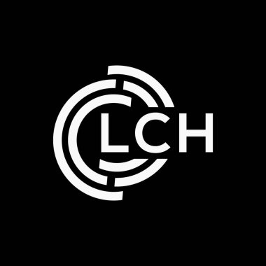 LCH harf logo tasarımı siyah arkaplan üzerinde. LCH yaratıcı harf logo kavramı. LCH vektör tasarımı..