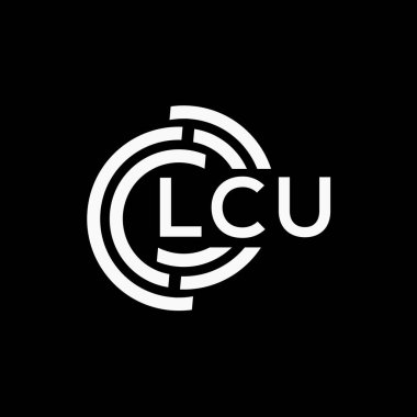 LCU harf logo tasarımı siyah arkaplan üzerinde. LCU yaratıcı harf logo kavramı. LCU vektör tasarımı..