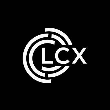 Siyah arkaplan üzerinde LCX harf logosu tasarımı. LCX yaratıcı harf logo kavramı. LCX vektör tasarımı..