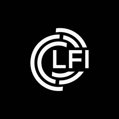 LFI harf logo tasarımı siyah arkaplan üzerinde. LFI yaratıcı harf logo kavramı. LFI vektör tasarımı..
