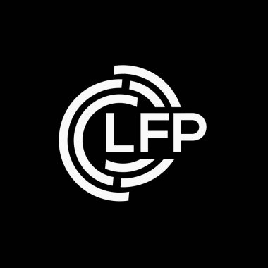 LFP harf logo tasarımı siyah arkaplan üzerinde. LFP yaratıcı harf logo kavramı. LFP vektör tasarımı.