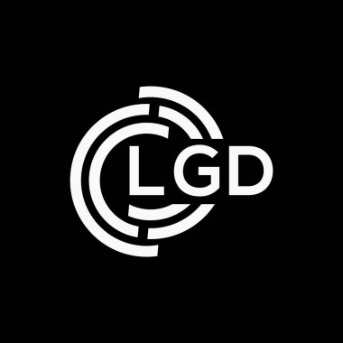 Siyah arkaplan üzerinde LGD harf logosu tasarımı. LGD yaratıcı harf logo kavramı. LGD vektör harf tasarımı..