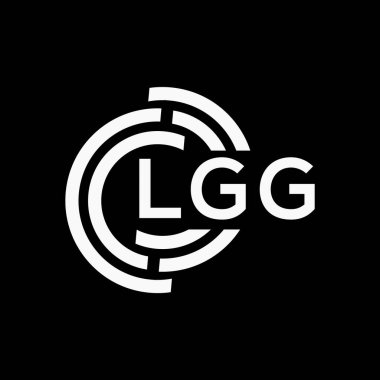 Siyah arkaplan üzerinde LGG harf logosu tasarımı. LGG yaratıcı harf logo kavramı. LGG vektör harf tasarımı..