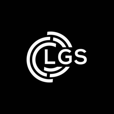 LGS 'in siyah arkaplan üzerindeki logo tasarımı. LGS yaratıcı harflerin baş harfleri logo kavramı. LGS vektör tasarımı..