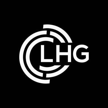 Siyah arkaplan üzerinde LHG harf logosu tasarımı. LHG yaratıcı harf logo kavramı. LHG vektör harf tasarımı..