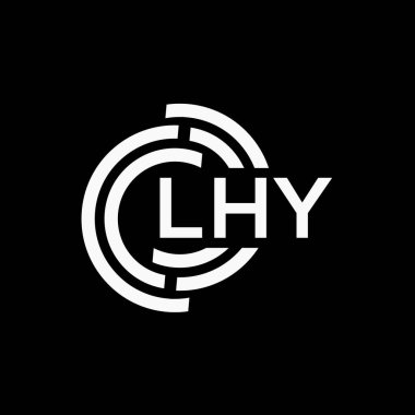 LHY harf logosu dizaynı siyah arkaplan üzerinde. LHY yaratıcı harflerin baş harfleri logo kavramı. LHY vektör harf tasarımı..