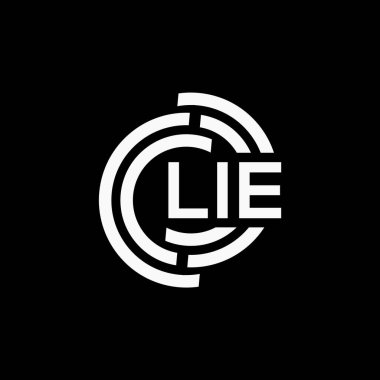 LIE harf logo tasarımı siyah arkaplan üzerinde. LIE yaratıcı harflerin baş harfleri logo kavramı. LIE vektör harf tasarımı.