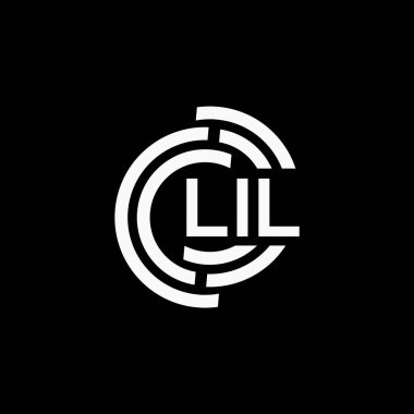 LIL harf logo tasarımı siyah arkaplan üzerinde. LIL yaratıcı harflerin baş harfleri logo kavramı. LIL vektör harf tasarımı.