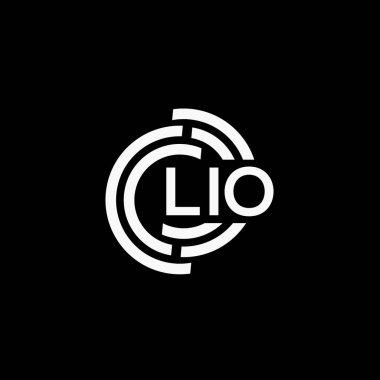 LIO harf logo tasarımı siyah arkaplan üzerinde. LIO yaratıcı harflerin baş harfleri logo kavramı. LIO vektör harf tasarımı.