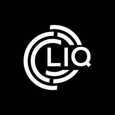 LIQ harf logo tasarımı siyah arkaplan üzerinde. LIQ yaratıcı harf logo kavramı. LIQ vektör tasarımı.