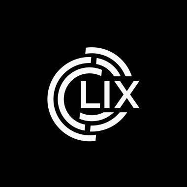 LIX harf logo tasarımı siyah arkaplan üzerinde. LIX yaratıcı harflerin baş harfleri logo kavramı. LIX vektör harf tasarımı.