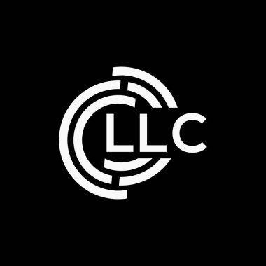 LLC harf logo tasarımı siyah arkaplan üzerinde. LLC yaratıcı harf logo kavramı. LLLC vektör harf tasarımı..