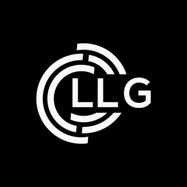 Siyah arkaplan üzerinde LLG harf logosu tasarımı. LLG yaratıcı harf logo kavramı. LLG vektör harf tasarımı..