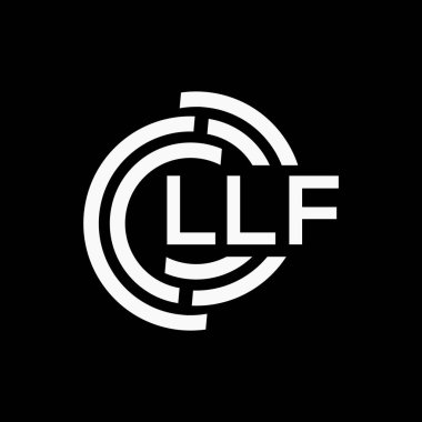 LLF harf logo tasarımı siyah arkaplan üzerinde. LLF yaratıcı harf logo kavramı. LLLF vektör tasarımı.