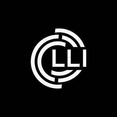 LLI harf logo tasarımı siyah arkaplan üzerinde. LLI yaratıcı harf logo kavramı. LLLI vektör harf tasarımı..