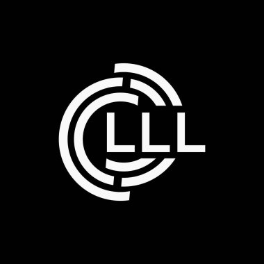 Siyah arkaplan üzerinde LLL harf logosu tasarımı. LLL yaratıcı harflerin baş harfleri logo kavramı. LLL vektör dizaynı.