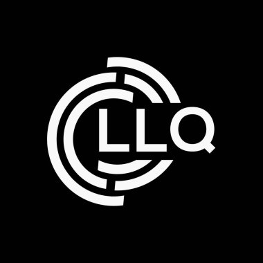LLQ harfi logo tasarımı siyah arkaplan üzerinde. LLQ yaratıcı harflerin baş harfleri logo kavramı. LLQ vektör tasarımı.