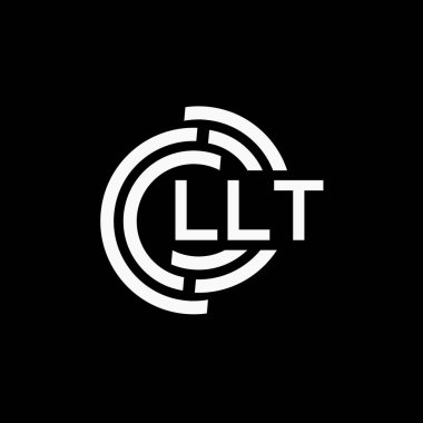 LLT harf logo tasarımı siyah arkaplan üzerinde. LLT yaratıcı harf logo kavramı. LLT vektör harf tasarımı..