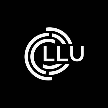 LLU harf logo tasarımı siyah arkaplan üzerinde. LLU yaratıcı harf logo kavramı. LLLU vektör harf tasarımı..