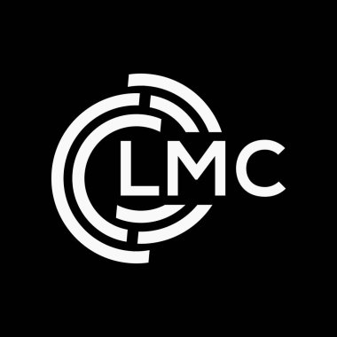 Siyah arkaplan üzerinde LMC harf logosu tasarımı. LMC yaratıcı harf logo kavramı. LMC vektör harf tasarımı..