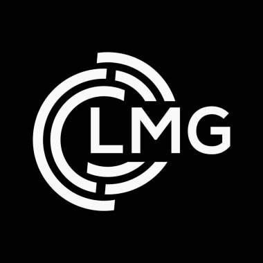Siyah arkaplan üzerinde LMG harf logosu tasarımı. LMG yaratıcı harf logo kavramı. LMG vektör harf tasarımı..
