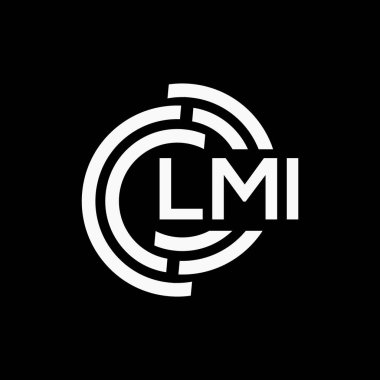 LMI harf logo tasarımı siyah arkaplan üzerinde. LMI yaratıcı harflerin baş harfleri logo kavramı. LMI vektör tasarımı..