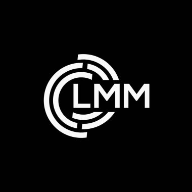 LMM harf logo tasarımı siyah arkaplan üzerinde. LMM yaratıcı harflerin baş harfleri logo kavramı. LMM vektör harf tasarımı..