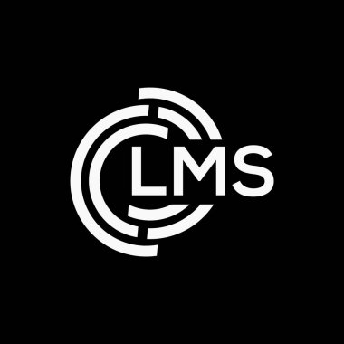 LMS harfli logo tasarımı siyah arkaplan üzerinde. LMS yaratıcı harflerin baş harfleri logo konsepti. LMS vektör tasarımı..