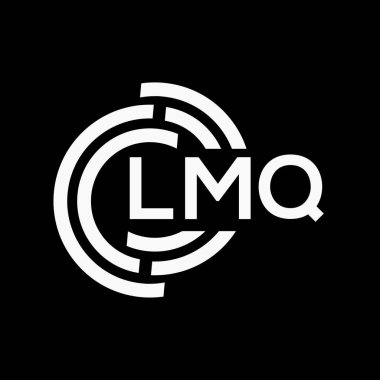 Siyah arkaplan üzerinde LMQ harfi logo tasarımı. LMQ yaratıcı harflerin baş harfleri logo kavramı. LMQ vektör harf tasarımı..