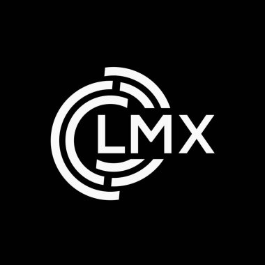 LMX harf logo tasarımı siyah arkaplan üzerinde. LMX yaratıcı harf logo kavramı. LMX vektör harf tasarımı..