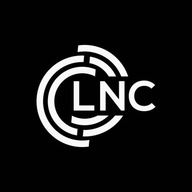 Siyah arkaplan üzerine LNC harf logosu tasarımı. LNC yaratıcı harf logo kavramı. LNC vektör harf tasarımı..