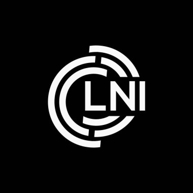 LNI harf logo tasarımı siyah arkaplan üzerinde. LNI yaratıcı harf logosu. LNI vektör tasarımı..
