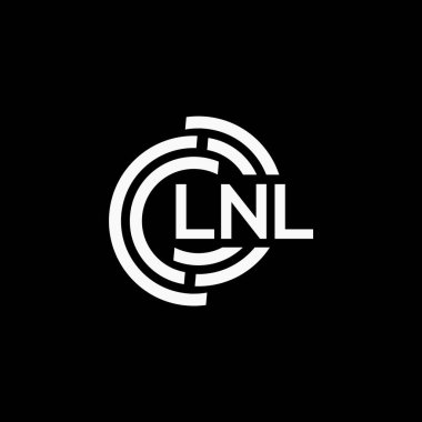 Siyah arkaplan üzerinde LNL harf logosu tasarımı. LNL yaratıcı harf logo kavramı. LNL vektör harf tasarımı..