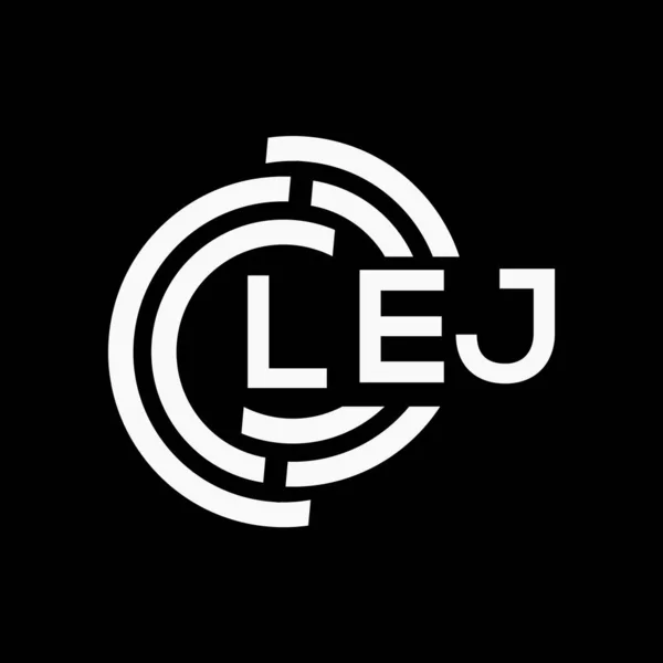 Lej Letter Logo Design Black Background Lej Creative Initials Letter — Stock Vector