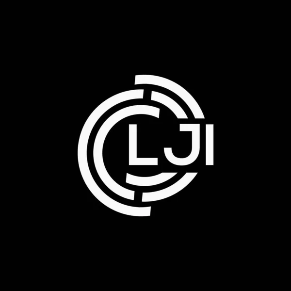 Lji 디자인 Black Background Lji Creative Initials Letter Logo Concept — 스톡 벡터