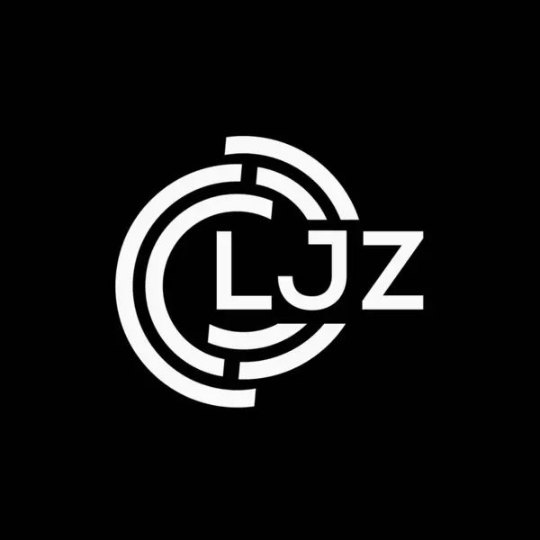 Ljz Carta Logotipo Design Fundo Preto Ljz Criativo Iniciais Carta — Vetor de Stock
