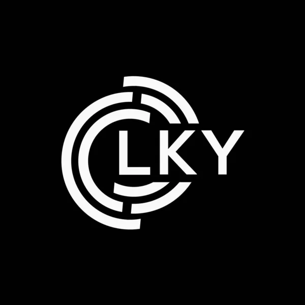 Lky Carta Logotipo Design Fundo Preto Lky Criativo Iniciais Carta —  Vetores de Stock