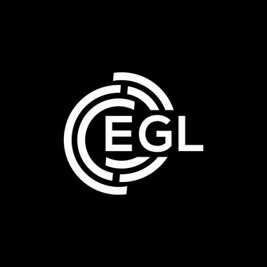 Siyah arka planda EGL harf logosu tasarımı. EGL yaratıcı harflerin baş harfleri logo kavramı. EGL harf tasarımı.