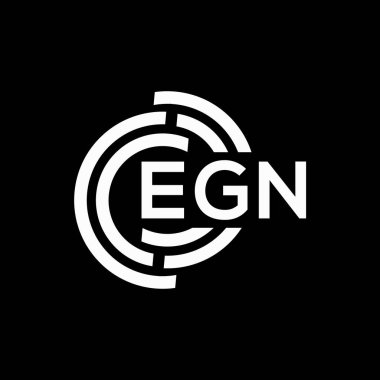 Siyah arkaplanda EGN harf logosu tasarımı. EGN yaratıcı harfler logosu konsepti. EGn harf tasarımı.