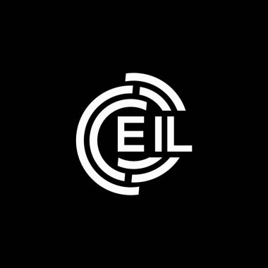 Siyah arka planda EIL harf logosu tasarımı. EIL yaratıcı harflerin baş harfleri logo kavramı. EIL harf tasarımı.
