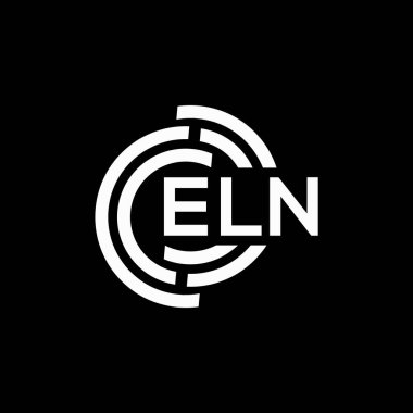 ELN harf logo tasarımı siyah arka planda. ELN yaratıcı harflerin baş harfleri logo kavramı. ELN harf tasarımı.