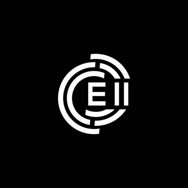 Diseño Del Logotipo Letra Eii Sobre Fondo Negro Eii Iniciales — Vector de stock