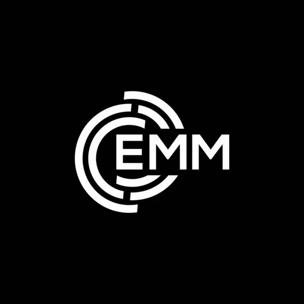 Emm Επιστολή Σχεδιασμού Λογότυπο Μαύρο Φόντο Δημιουργικά Αρχικά Emm Έννοια — Διανυσματικό Αρχείο