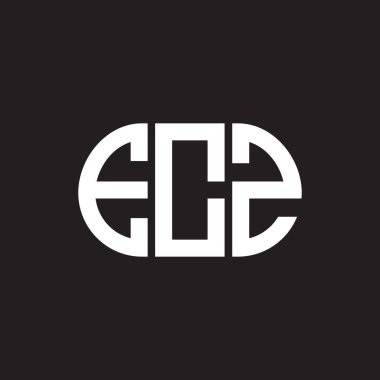 Siyah arkaplanda ECZ harf logosu tasarımı. ECZ yaratıcı harflerin baş harfleri logo kavramı. ECZ harf tasarımı.