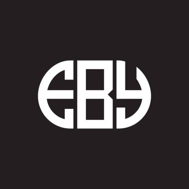 Siyah arka planda EBY harfi logo tasarımı. Eby yaratıcı harflerin baş harfleri logo kavramı. EBY harf tasarımı.