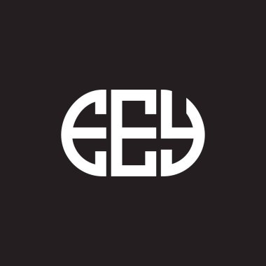 Siyah arka planda EEY harf logosu tasarımı. EEY yaratıcı harf logosu konsepti. EEY harf tasarımı.