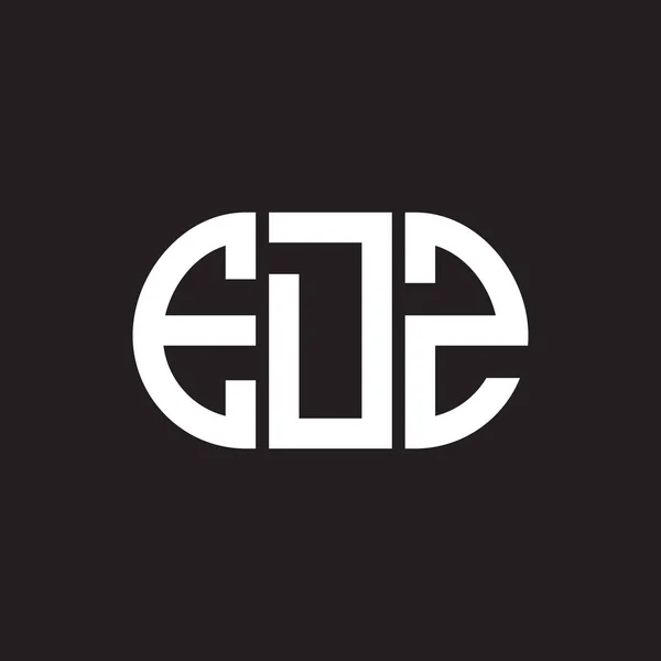 Edz Lettre Logo Design Sur Fond Noir Edz Initiales Créatives — Image vectorielle