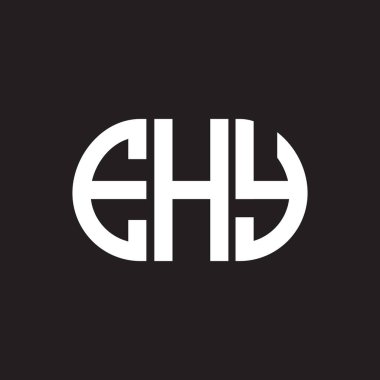 Siyah arka planda EHY harf logosu tasarımı. EHY yaratıcı harflerin baş harfleri logo kavramı. EHY harf tasarımı.